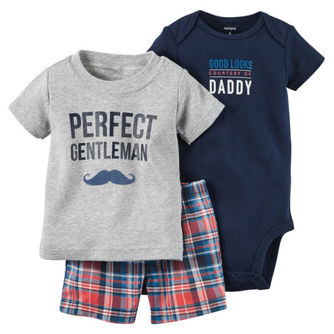 Carters 3-Piece Bodysuit & Shorts Set