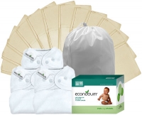 Econobum Kit - 3 Diaper Wraps/12 Prefolds (White Only)