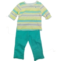 Carters 2 Pc Green and White Outfit