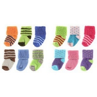 NEWBORN BABY SOCKS IN WASHBAG - 6-PACK 