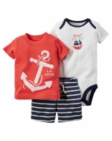 Carters 3-Piece Bodysuit & Shorts Set 