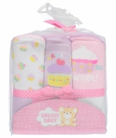 Snugly Baby Girls Hooded Towels 3-pack (Cupcake Time)