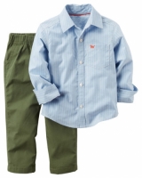 Carters 2-Piece Button-Front Shirt & Canvas Pant Set 