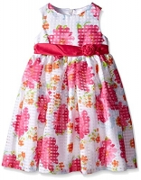 American Princess Girls' Multi Falling Floral Shantung Dress