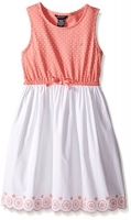 Nautica Baby Dress with Polka Dot Top and Scalloped Hem Skirt, Soft Coral