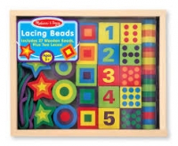Melissa & Doug Deluxe Wooden 27-Piece Lacing Beads in a Box