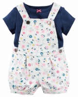 Carters 2-Piece Tee & Shortalls Set Style - Size:24M