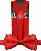 New Suspender & Bowtie Sets Matching Colors Unisex Toddler Kids Boys Girls Child