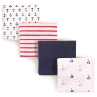 Luvable Friends 4 Pack Flannel Receiving Blankets - Sailboats