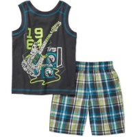 Healthtex Baby Toddler Boy Graphic Tank and Shorts 2-Piece Outfit Set