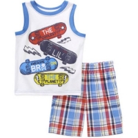 Healthtex Baby Toddler Boy Graphic Tank and Shorts 2-Piece Outfit Set