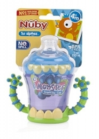 Nuby Two-Handle iMonster No-Spill Super Spout Cup, 7 Ounce