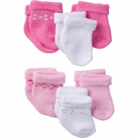 Gerber Girls 6-pack Terry Bootie Socks - Elephant