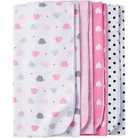 Gerber Girls 4-pack Flannel Blankets - Elephants