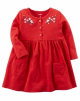 Carters Embroidered Jersey Dress
