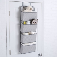 Delta Children 4 Pocket Hanging Wall Organizer, Dove Grey