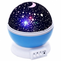Lizber Baby Night Light Moon Star Projector 360 Degree Rotation - 4 LED Bulbs 9 Light Color Changing With USB Cable