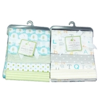 4-Pack Flannel Receiving Blanket Set