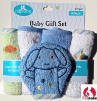 4 Washcloths & Finger Puppet Gift Set