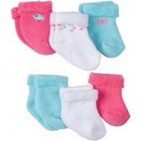 Gerber Girls 6-pack Terry Bootie Socks - Birds