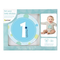Pearhead First Year Monthly Milestone Photo Sharing Baby Belly Stickers, 1-12 Months, Blue