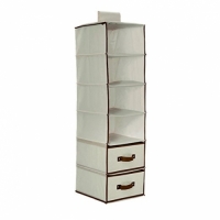 Delta Children 6 Shelf Storage with 2 Drawers, Beige