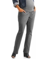 Maternity Four Pocket Demi-Panel Career Pants - Grey