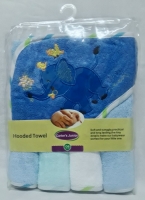Hooded Towel with 4 Washcloths 