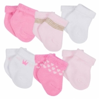 6-Pack Girls Princess Wiggle-Proof Socks