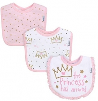 Gerber 3pk Terry Dribbler Bib - Girl - Princess