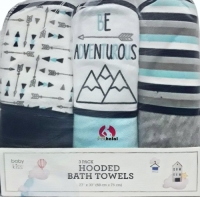 3 Pk Hooded Towels - Baby Kiss