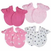 Gerber 4-Pack Girls Pink & Navy Heart Themed Mittens