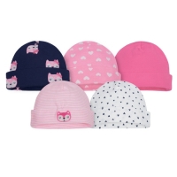 Gerber Girls 5-pack Caps - Pink Fox