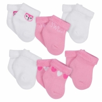 Gerber Girls 6-pack Terry Bootie Socks - Pink Fox