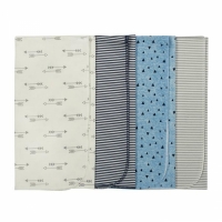Gerber 4-Pack Boys Hedgehog Flannel Receiving Blankets