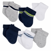 Gerber 6-Pack Boys Navy & Grey Wiggle-Proof Socks