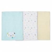 Gerber 3-Pack Neutral Clouds Knit Burpcloths