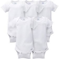 Gerber 5-Pack White Onesies® Brand Short Sleeve Bodysuits