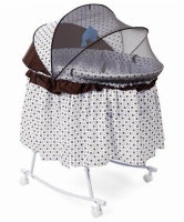 Baby Bassinet With Rocking Function And Mosquito Net