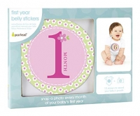 Pearhead First Year Monthly Milestone Photo Sharing Baby Belly Stickers, 1-12 Months, Blue