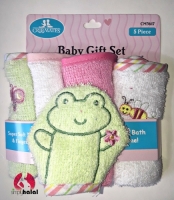 4 Washcloths & Finger Puppet Gift Set
