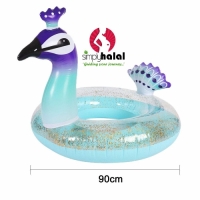 Peacock Inflatable Pool Float with Glitters Swim Ring 