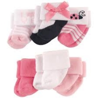 Luvable Friends Newborn Baby Socks 6 Pack - Lady Bug