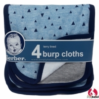 Gerber 4-Pack Hedgehog Interlock/Terry Burpcloths