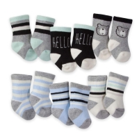 Gerber 6-Pack Boys Bear Wiggle Proof Terry Crew Socks