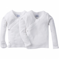 Gerber 2-Pack White Side-Snap Long Sleeve Shirt with Mitten Cuffs
