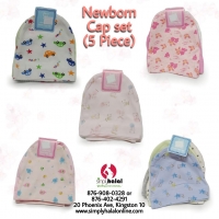 Newborn Baby Boys' and Girls' Caps 5-Pack, 0-6 months