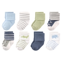 UNISEX 8 PACK NEWBORN SOCKS, SAFARI