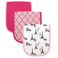 Baby Burp Cloths, Pink Paris