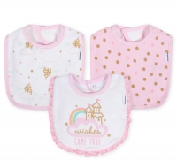 Gerber 3pk Terry Dribbler Bib - Girl - Castle